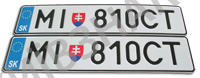 Автомобильные номерные знки Словакии